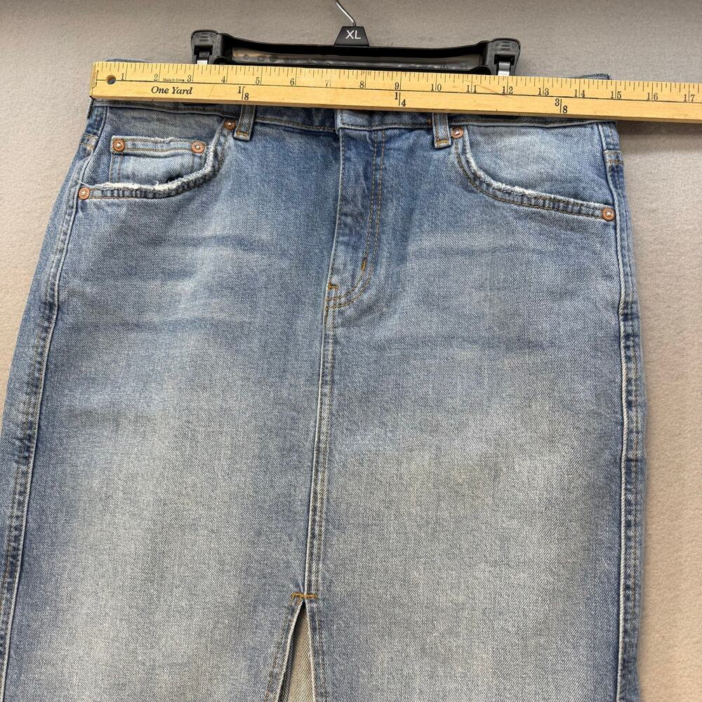 Pilcro and The Letterpress by Anthropologie Denim Skirt Women's 8 Blue Knee - Picture 6 of 10